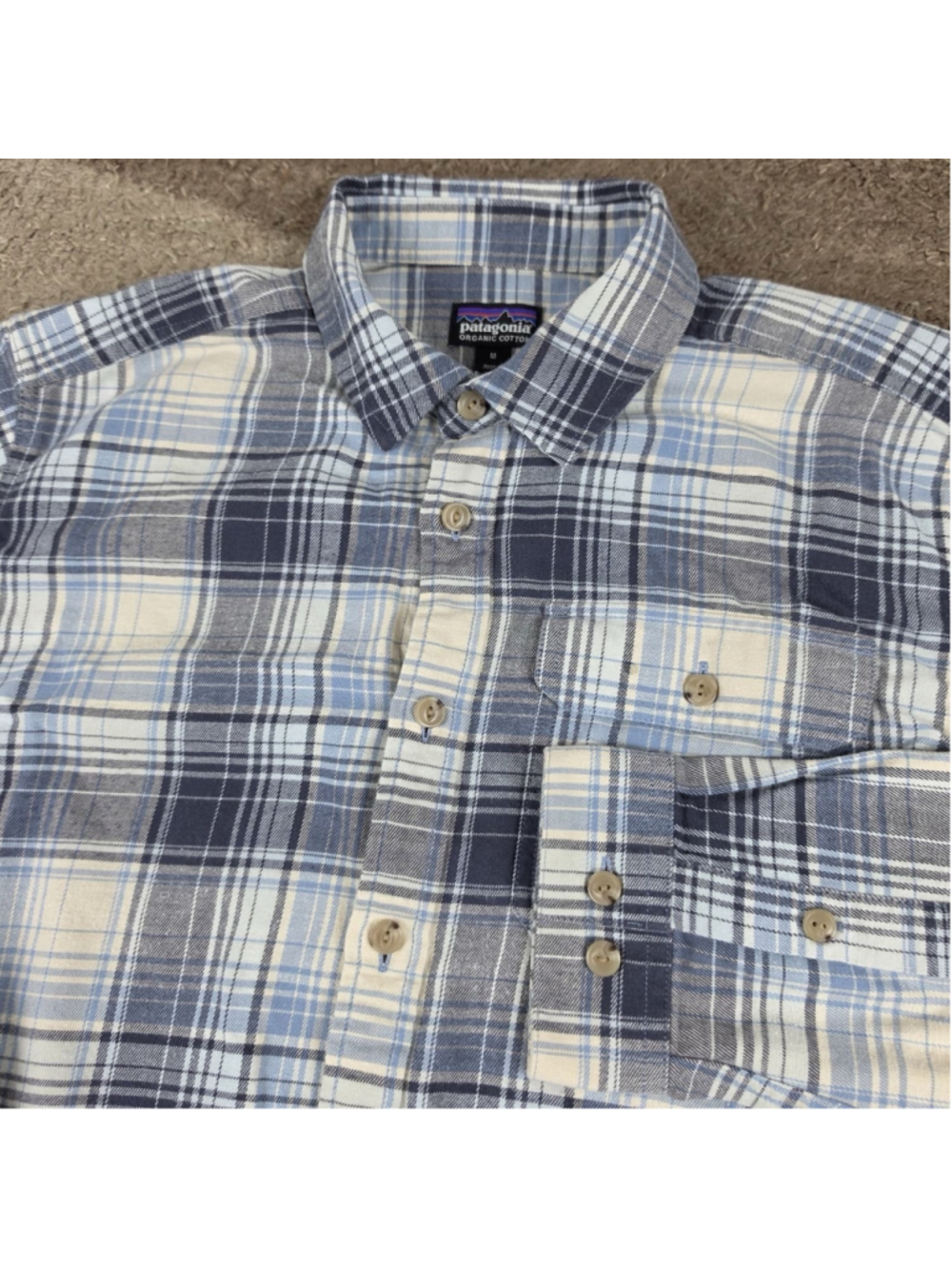 Patagonia Organic Cotton Fjord Flannel Shirt Mens Medium Plaid Button Up
